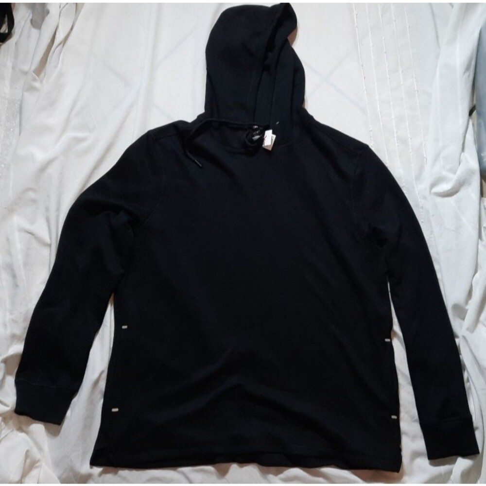 Jockey Sport Hoodie Men XL Black Long Sleeve Pullover Sweatshirt Soft Comfort